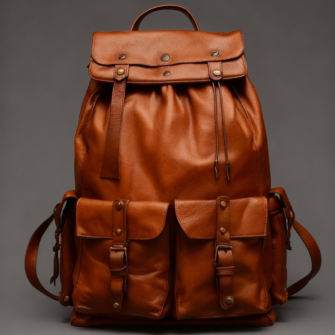 Ladies Brown Leather Ruck Sack