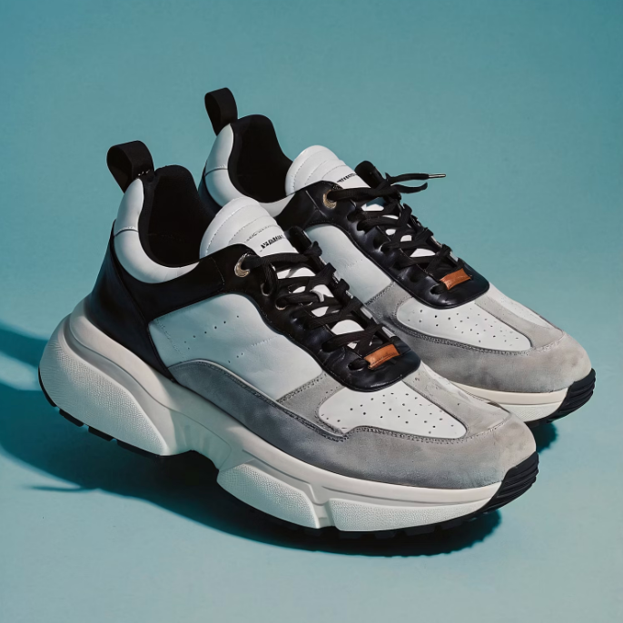 Suede Grey and Black Trainers