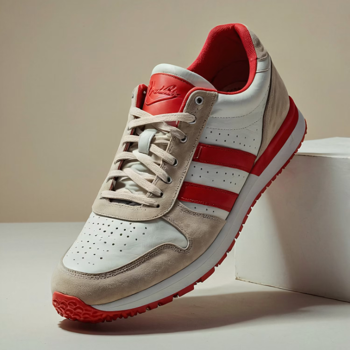 Striking Red and White Trainers